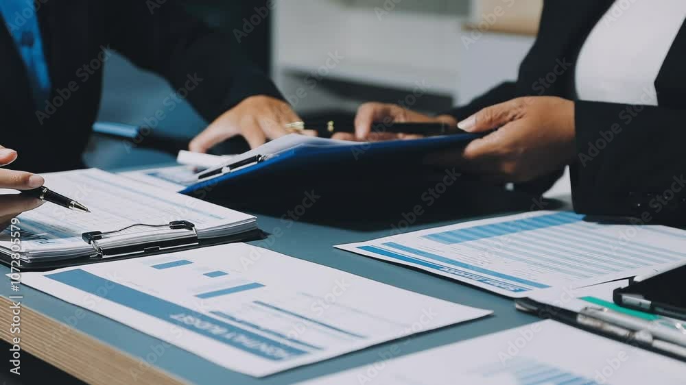 Teamwork with businessman analyzing cost graphs on table at conference room. Teamwork with businessman analyzing cost graphs on table at conference room.