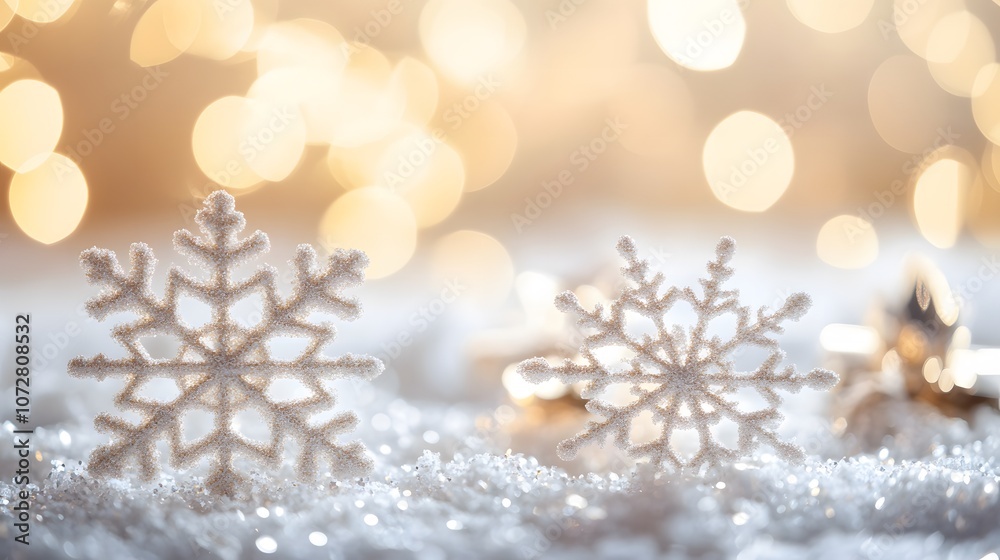 Outdoor Winter Backgrounds with Sparkling Christmas Snowflakes. Outdoor Winter Backgrounds with Sparkling Christmas Snowflakes.