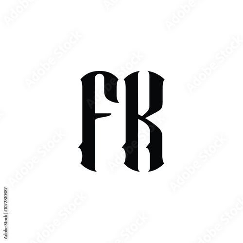 FK monogram logo design letter text name symbol monochrome logotype alphabet character simple logo