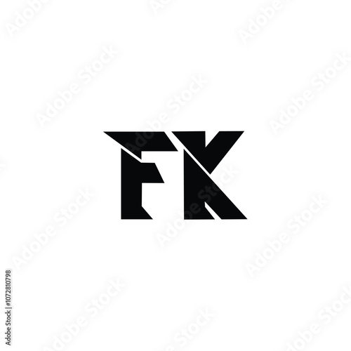 FK monogram logo design letter text name symbol monochrome logotype alphabet character simple logo