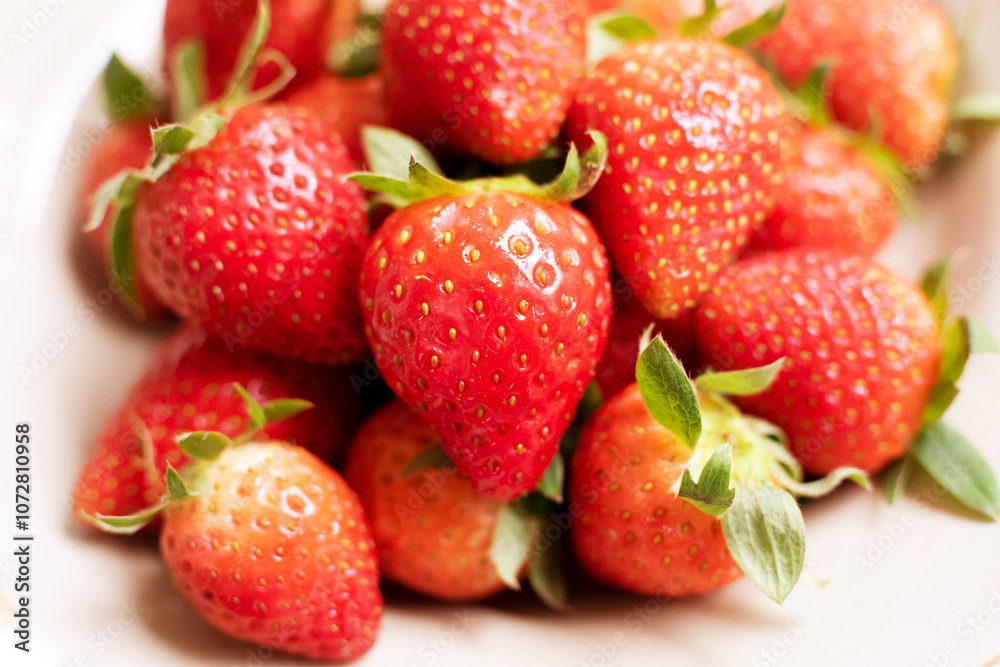 close up of strawberries on a white background close up of strawberries on a white background