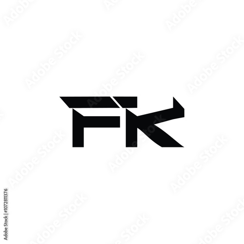 FK monogram logo design letter text name symbol monochrome logotype alphabet character simple logo