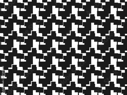 Error digital concept. Black random shapes on white background. Wrong lines and blocks. Video distortion effect. Abstract pixels and noise. Vector illustration.