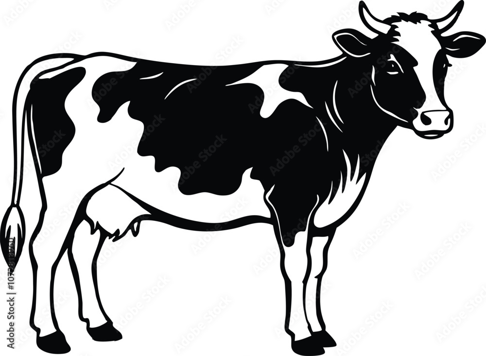 Cow silhouette, dairy cow, animal silhouette,bull vector Illustration Cow silhouette, dairy cow, animal silhouette,bull vector Illustration
