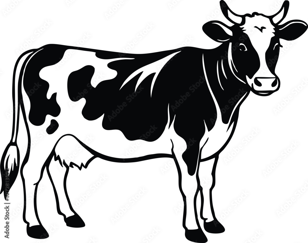 Cow silhouette, dairy cow, animal silhouette,bull vector Illustration Cow silhouette, dairy cow, animal silhouette,bull vector Illustration
