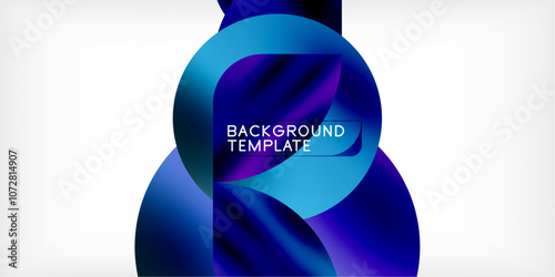 Bright circles with shadows abstract background