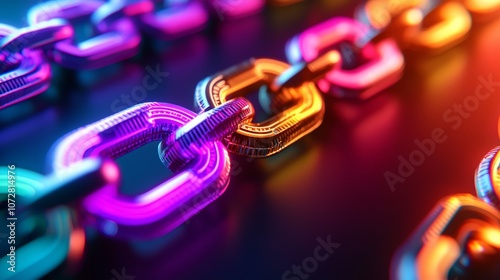 Abstract Currency symbols intertwined as a glowing chain