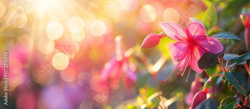 Beautiful pink flower blooming in a soft light.