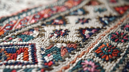 Intricate Palestinian Tatreez Embroidery Detail