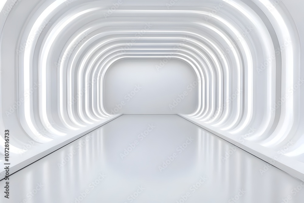 3D Futuristic Minimalist Banner with Negative Space for Sci Fi Branding or Commercial Usage 3D Futuristic Minimalist Banner with Negative Space for Sci Fi Branding or Commercial Usage
