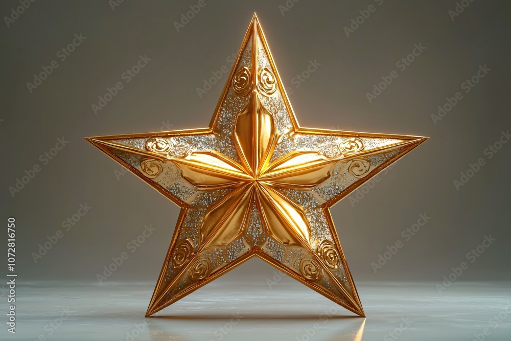 A radiant golden star on a white background, ideal for winter-themed designs, holiday greetings, and celebratory events such as Christmas or New Year. A radiant golden star on a white background, ideal for winter-themed designs, holiday greetings, and celebratory events such as Christmas or New Year.