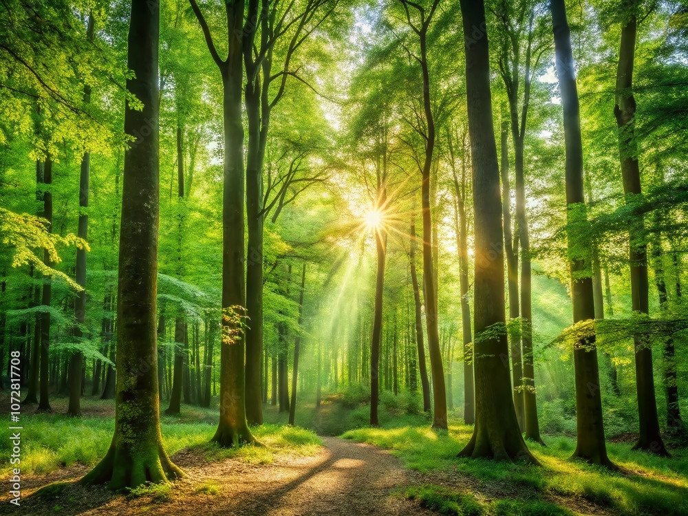 Serene Forest Landscape with Majestic Trees and Sunlight Filtering Through Leaves, Perfect for Nature Lovers, Tranquility Seekers, and Eco-Friendly Enthusiasts Serene Forest Landscape with Majestic Trees and Sunlight Filtering Through Leaves, Perfect for Nature Lovers, Tranquility Seekers, and Eco-Friendly Enthusiasts