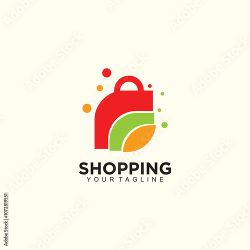 Shopping Bag Logo Design With Simple Vertion