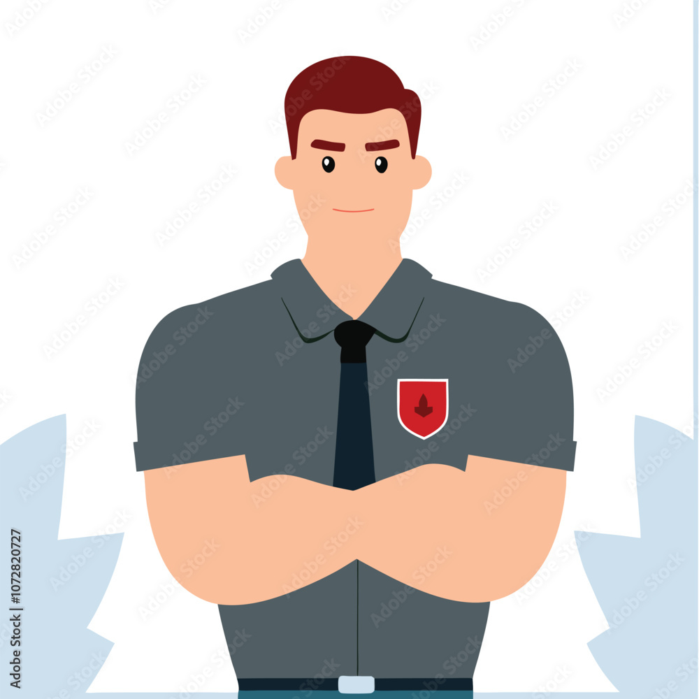 bodyguard is standing with crossed body.eps bodyguard is standing with crossed body.eps