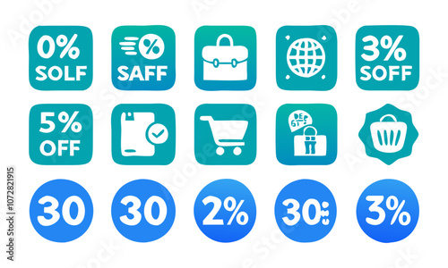 Download Discount Promotion In Line And Flat Icons Collection . This Design Concept Isolated Premium Vector. 