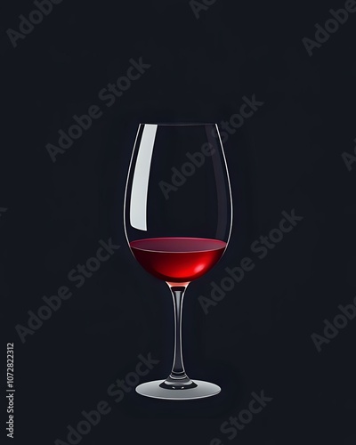 dessin vectoriel d'un verre de vin rouge photo