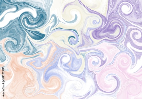 Abstract marbled acrylic paint ink painted waves painting texture colorful background banner - Bold colors, rainbow color swirls wave in Procreate