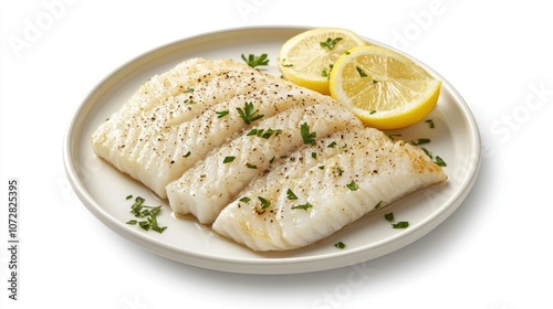 Fresh Cod Fillets with Lemon and Herbs Presentation
