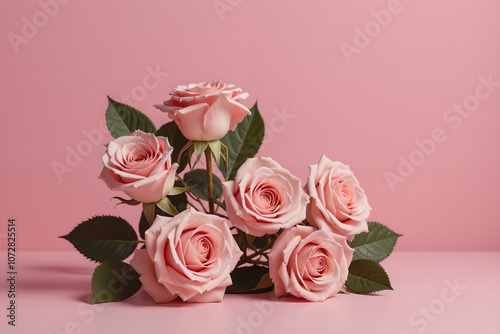 Wallpaper Mural A bunch of pink roses on pink background. Torontodigital.ca