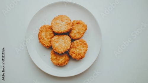 Crispy Golden Chicken Nuggets on Plate