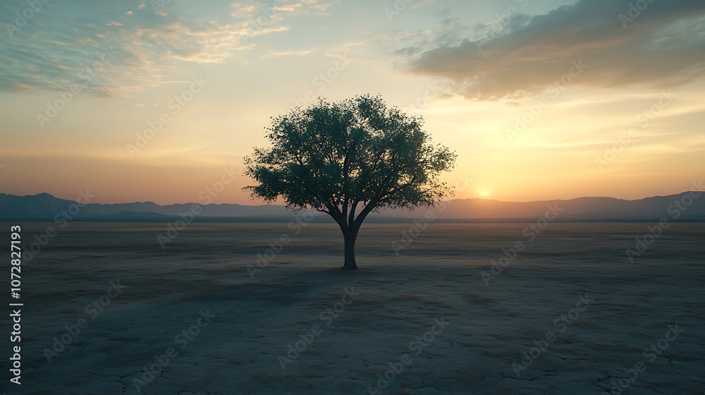 Solo tree standing on vast, empty plain, sunset backdrop, 8k, hyper realistic, real life based. Solo tree standing on vast, empty plain, sunset backdrop, 8k, hyper realistic, real life based.