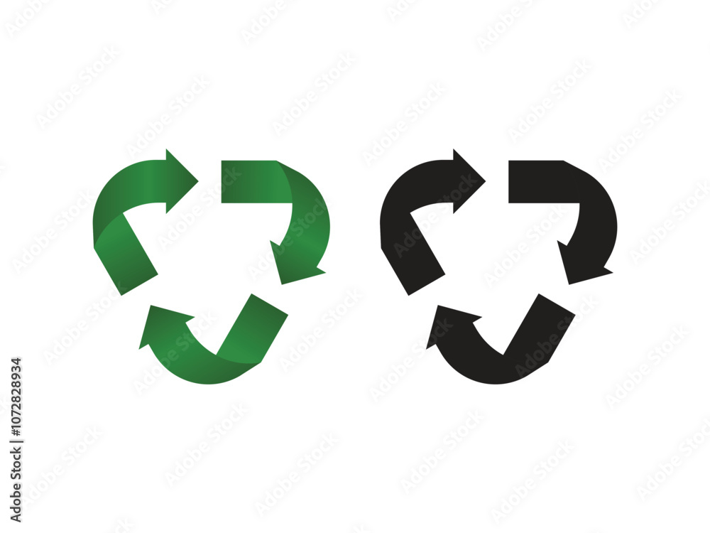 Recycle icon, Recycling arrow symbols design. Recycle icon, Recycling arrow symbols design.