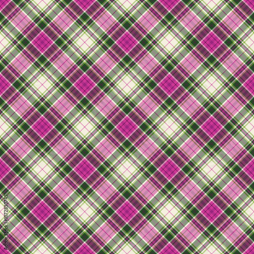 Hot Pink and Lime Green Plaid Check Seamless Pattern - Cute plaid check repeating pattern design