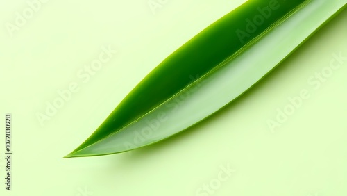 Aloe Vera Leaf on Light Green Background Representing Natural Healing in Skincare