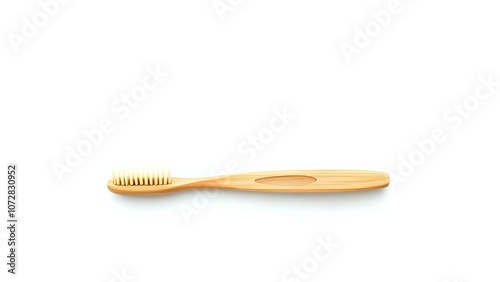 Bamboo Toothbrush on White Background Representing Eco-Friendly Skincare Tools