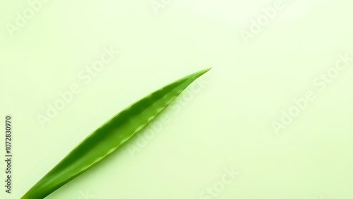 Aloe Vera Leaf on Light Green Background Representing Natural Healing in Skincare