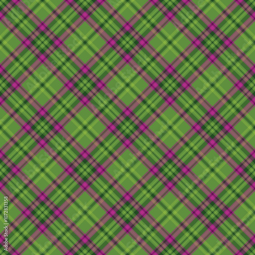 Hot Pink and Lime Green Plaid Check Seamless Pattern - Cute plaid check repeating pattern design