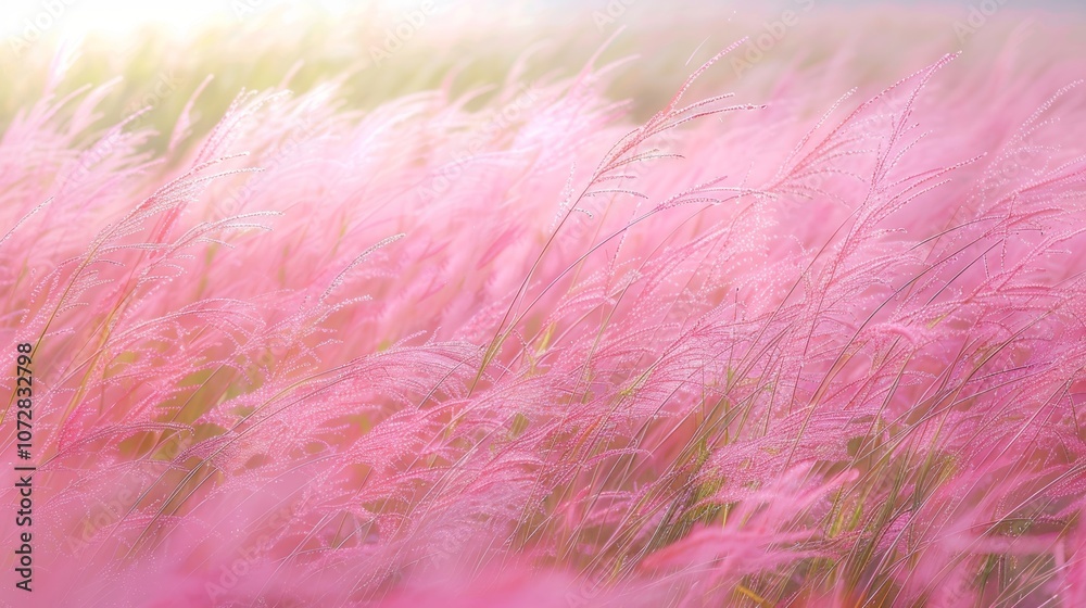 Obraz premium Beautiful Pink Muhly Grass in Soft Light