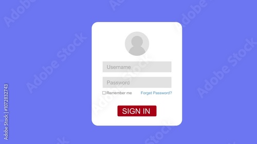 Login user form Icon 2d Animation ux ui with Alpha Matte photo