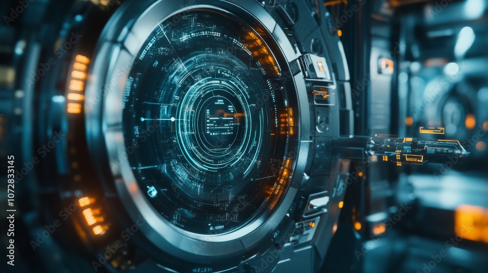Secure Financial Technology : A futuristic vault door with digital interface controls, symbolizing the concept of high-tech secure finance Secure Financial Technology : A futuristic vault door with digital interface controls, symbolizing the concept of high-tech secure finance