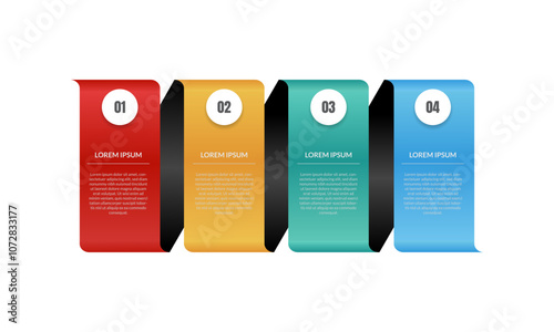 Creative Educational Infographic Design Template with Four Step. - Vector