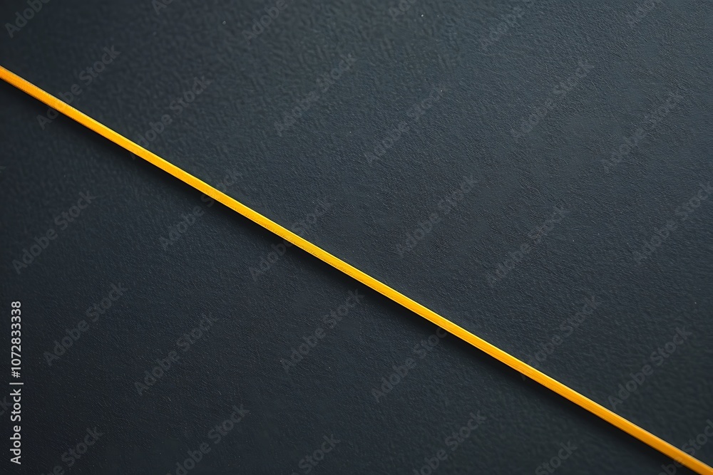 Abstract black and yellow line on dark background