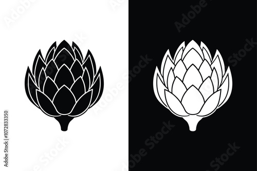 Editable Artichoke Icon. Perfect for Monochrome Design and Illustrations