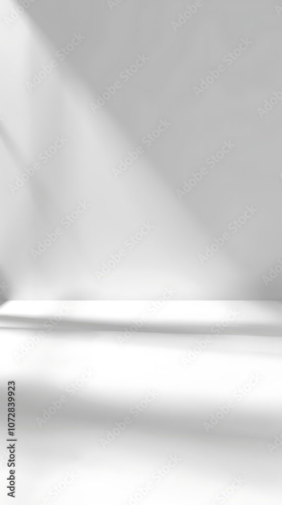 White empty room with window and sunlight White empty room with window and sunlight