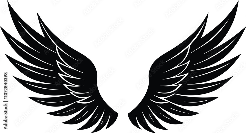 wing silhouette, bird wings , wing vector for logo design, tattoos wing silhouette, bird wings , wing vector for logo design, tattoos