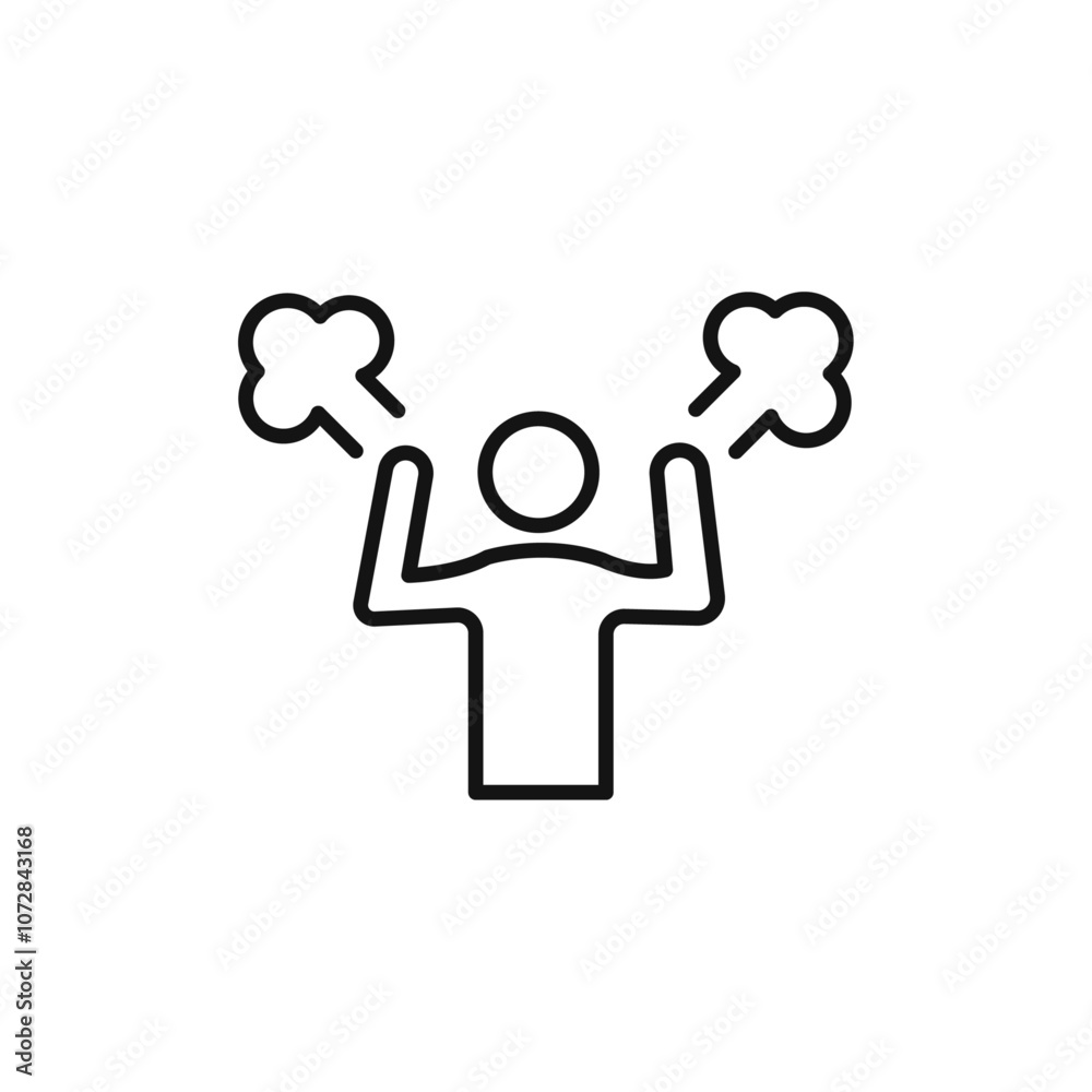 Angry person icon vector line logo art Angry person icon vector line logo art