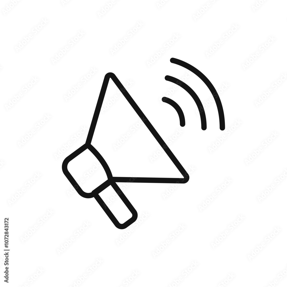 announce in loudspeaker icon vector line logo art