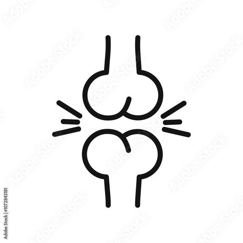 Arthritis knee joint pain icon vector line logo art