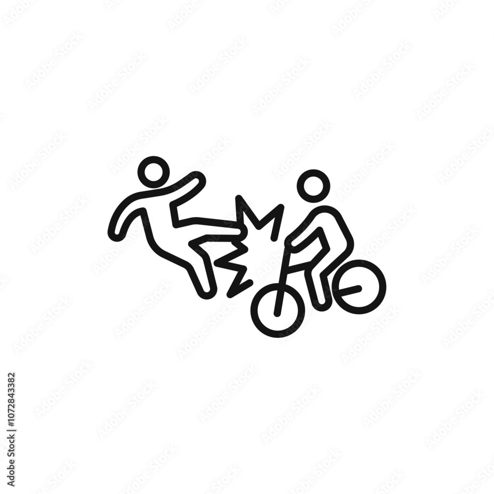 Fototapeta premium becycle accident icon vector line logo art