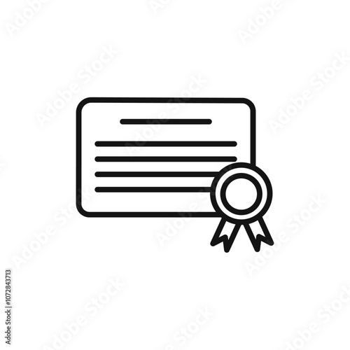 Certificate icon vector line logo art