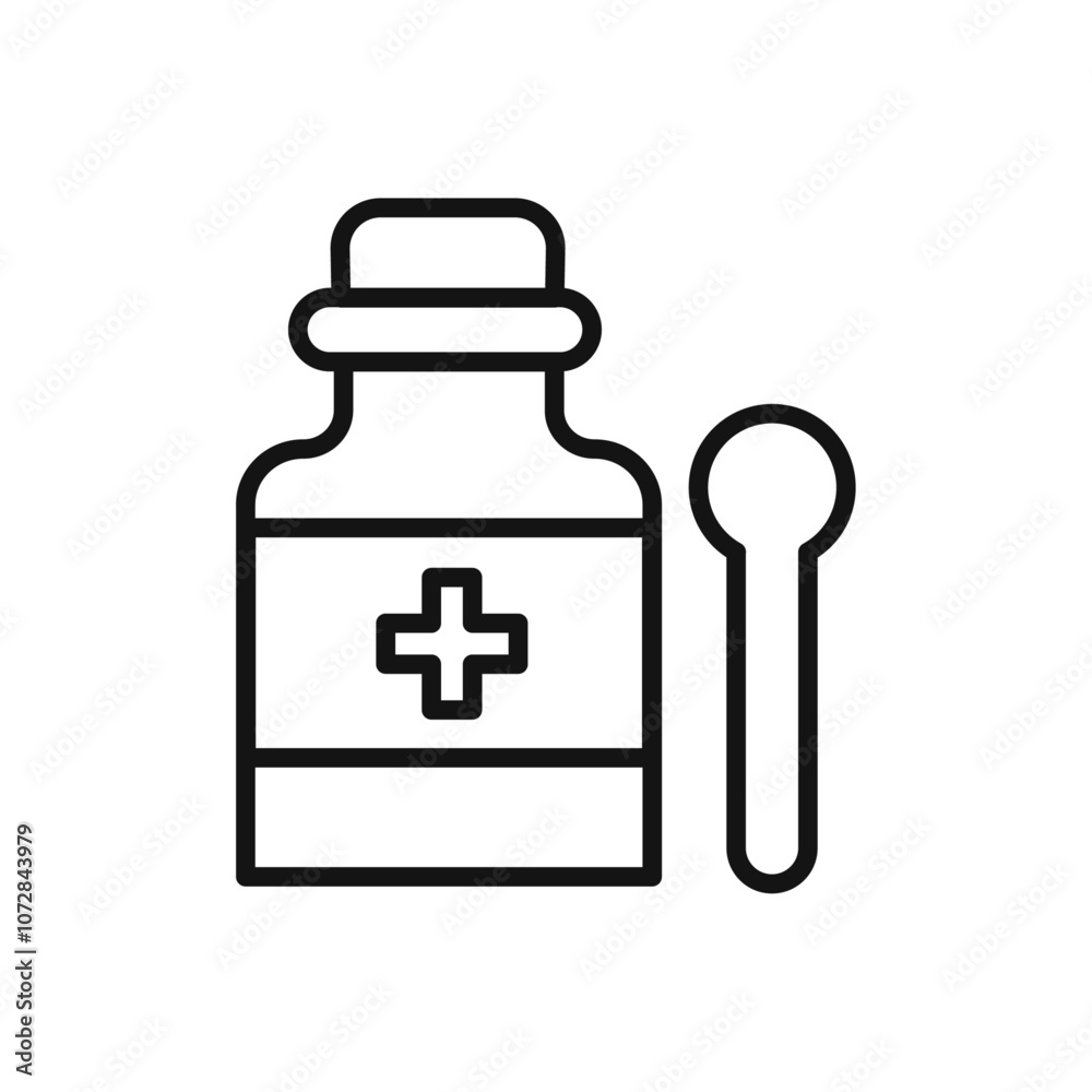 cough syrup icon vector line logo art cough syrup icon vector line logo art
