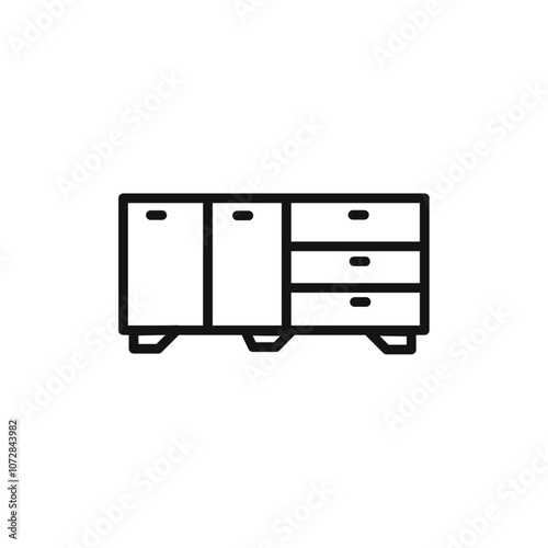 Credenza icon vector line logo art