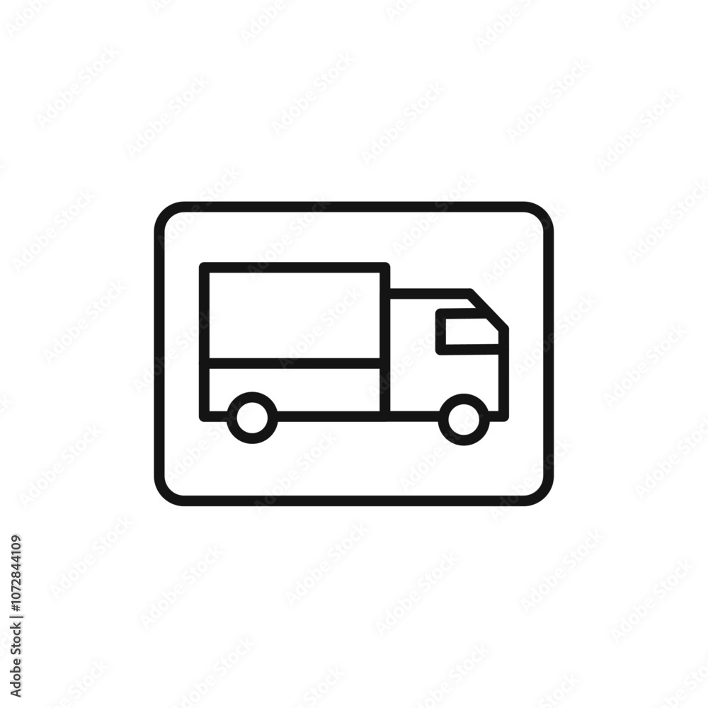 delivery truck icon vector line logo art delivery truck icon vector line logo art