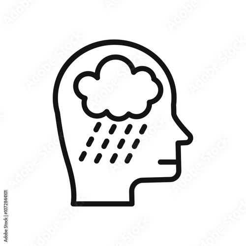 Depression icon vector line logo art