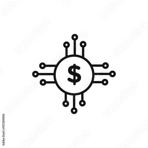 Digital Currency icon vector line logo art