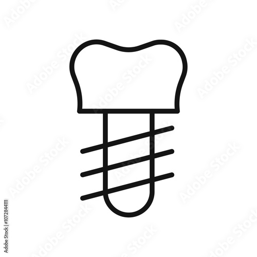Dental implants icon vector line logo art
